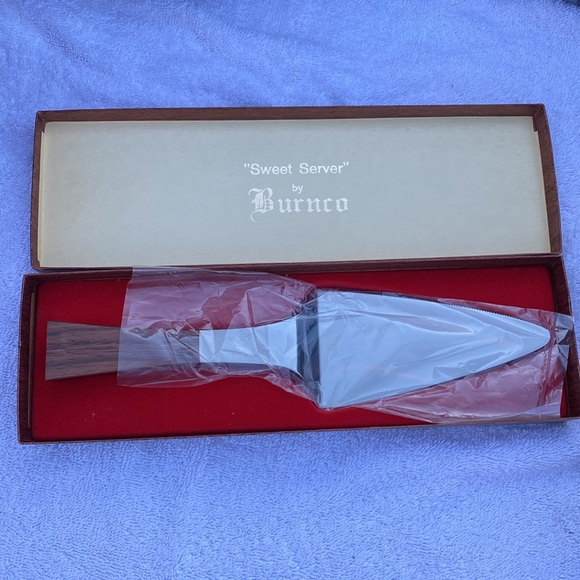 Sweet Server by Burnco pie or cake server w ridged edge Japan MCM design VTG NIB - Picture 4 of 10